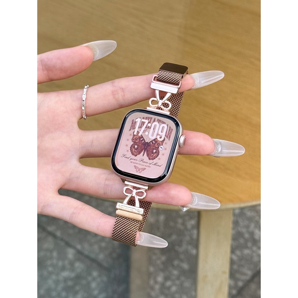 Dây đeo chống nước bằng thép không gỉ Milan hình trái tim dành cho Apple Watch S11 SE3 Ultra3 S10 S9 S8 SE S7 S6 Ultra 49mm 46mm 40mm 44mm 41mm 45mm Iwatch Band