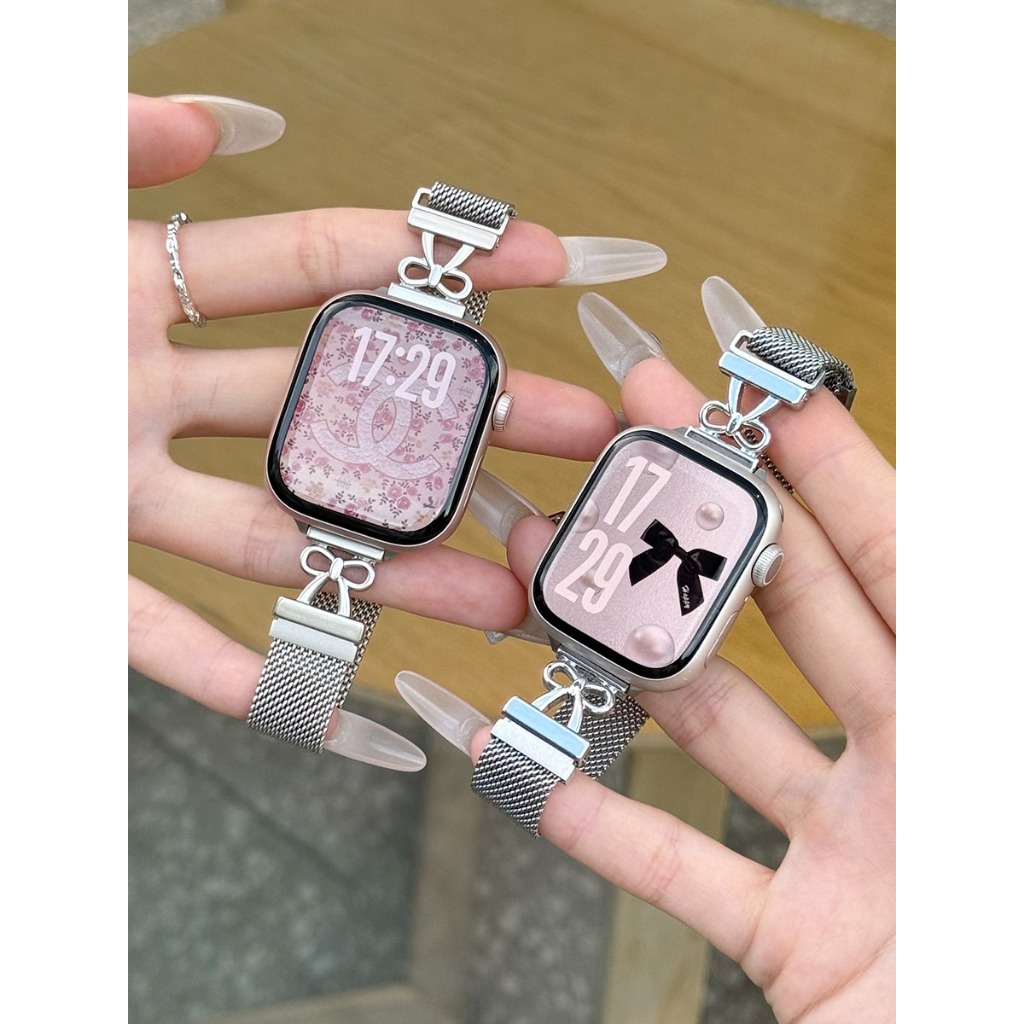 Dây đeo chống nước bằng thép không gỉ Milan hình trái tim dành cho Apple Watch S11 SE3 Ultra3 S10 S9 S8 SE S7 S6 Ultra 49mm 46mm 40mm 44mm 41mm 45mm Iwatch Band