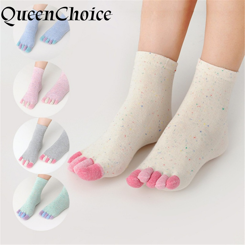 3 Đôi Tất Cotton Năm Ngón Chân Thời Trang 5 Ngón Chân Thoáng Khí Đến Mắt Cá Chân