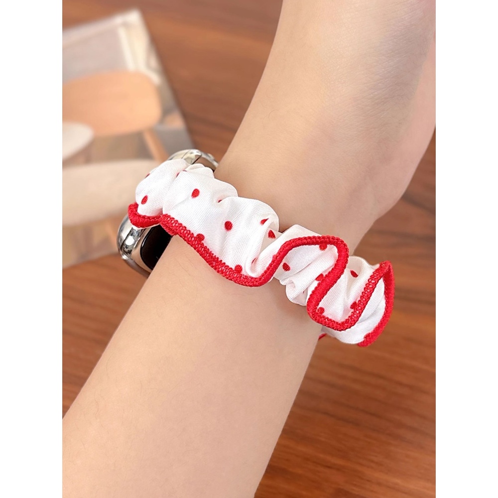 Dây buộc tóc phối màu ren nữ Dây buộc tóc co giãn cho Apple Watch S11 SE3 Ultra3 S10 S9 S8 SE S7 S6 Ultra 49mm 46mm 42mm 44mm 41mm 45mm Iwatch Band