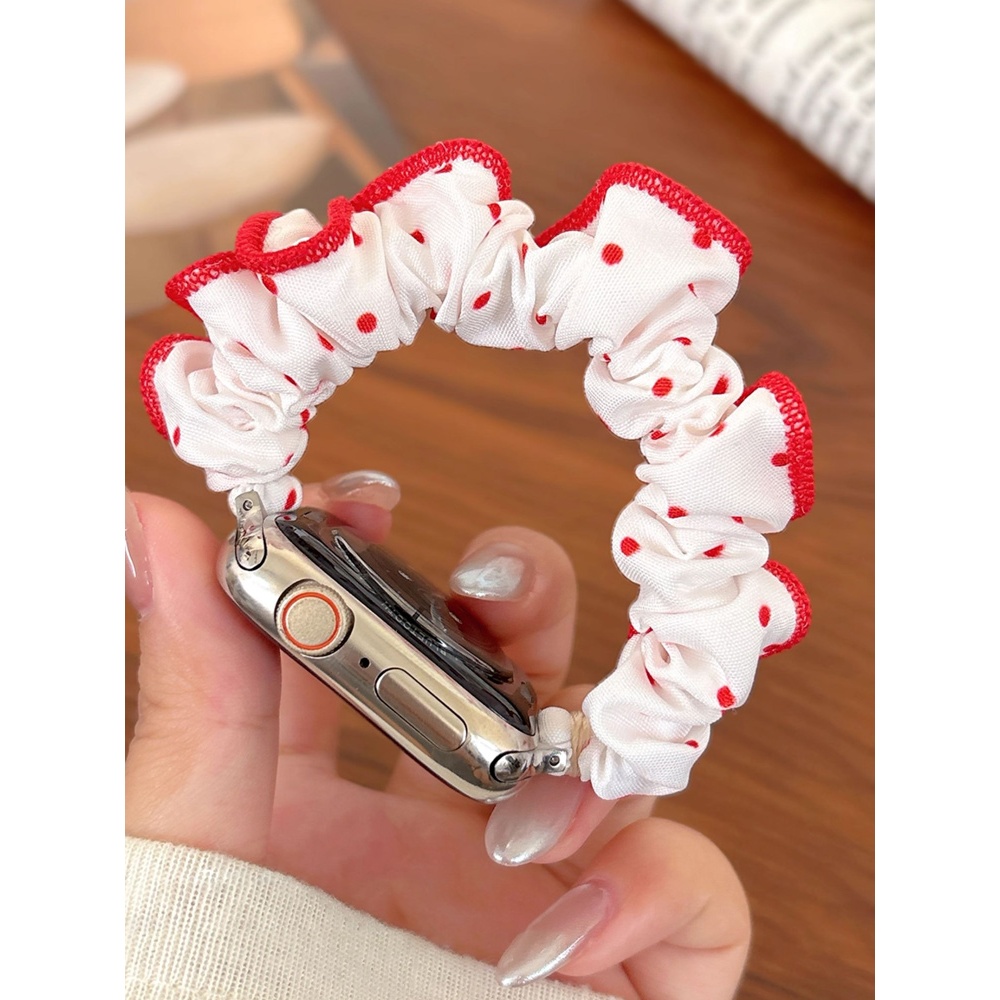 Dây buộc tóc phối màu ren nữ Dây buộc tóc co giãn cho Apple Watch S11 SE3 Ultra3 S10 S9 S8 SE S7 S6 Ultra 49mm 46mm 42mm 44mm 41mm 45mm Iwatch Band