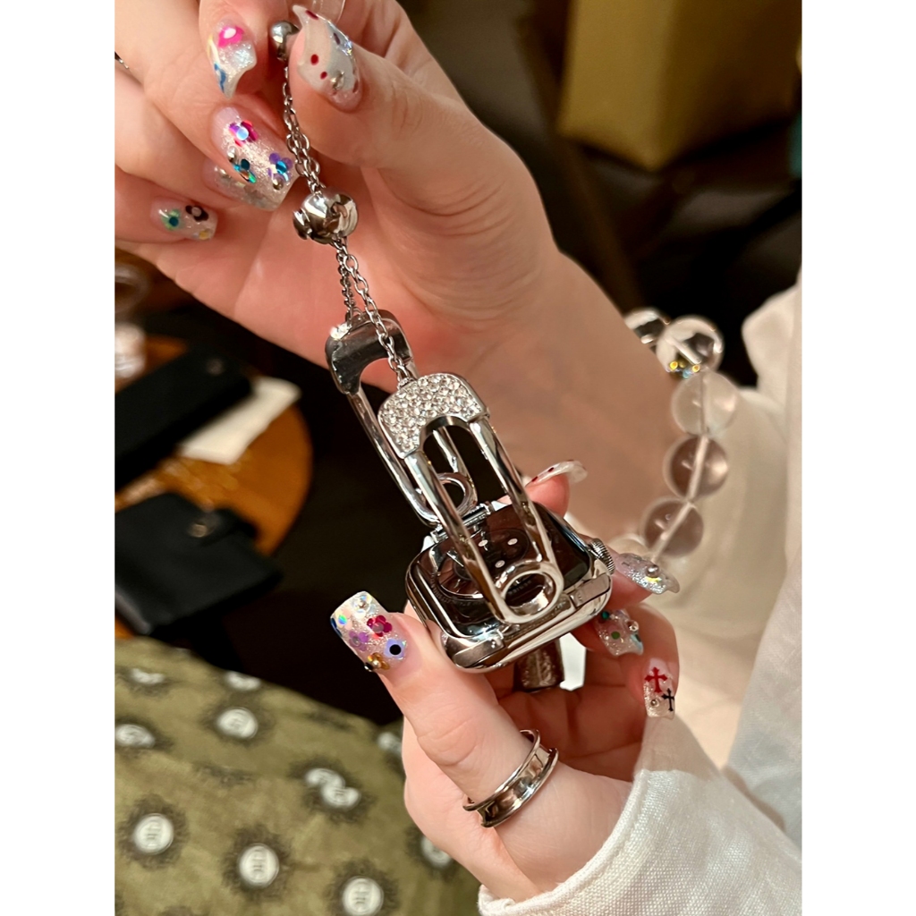 Vòng tay kẹp giấy nữ Dây đeo thiết kế kim loại Thích hợp cho Apple Watch S11 SE3 Ultra3 S10 S9 S8 SE S7 S6 Ultra 49mm 46mm 42mm 40mm 44mm 41mm 45mm Dây đeo cổ tay