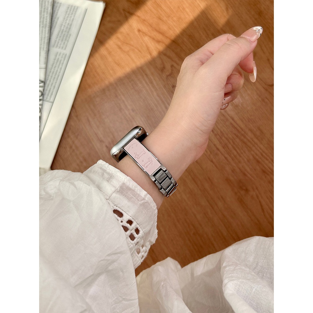 Dây đeo da kim loại Dachshund Patch dành cho nữ Thích hợp cho Apple Watch S11 SE3 Ultra3 S10 S9 S8 SE S7 S6 Ultra 49mm 46mm 42mm 40mm 44mm 41mm 45mm Dây đeo cổ tay
