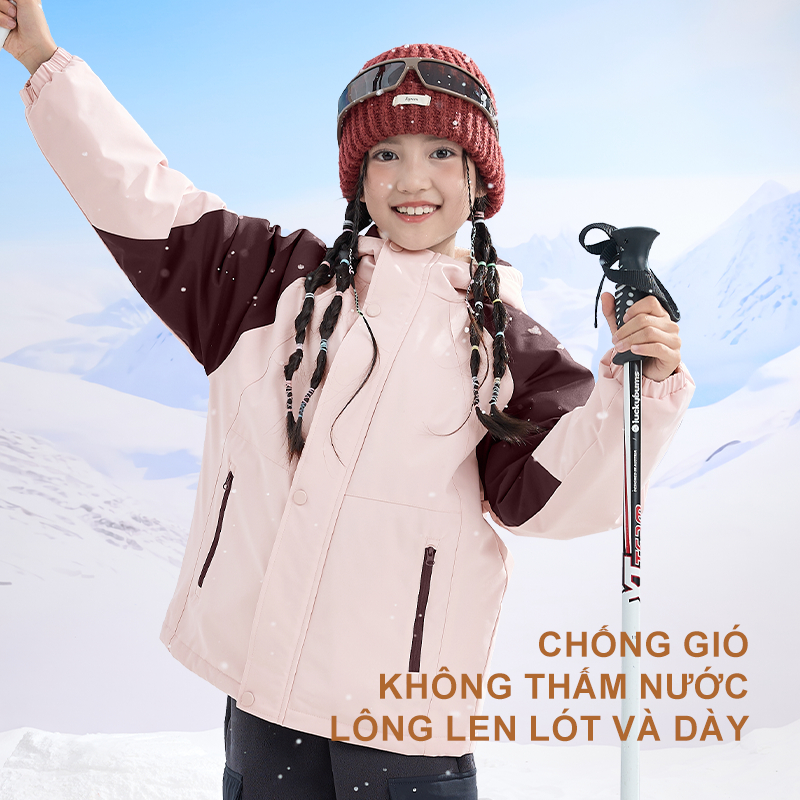 W.G.Q Áo phao cho bé gái Áo khoác mùa đông cho trẻ em Giữ ấm, lót dày ấm áp thoải mái chống gió chống thấm nước Thích hợp cho thời tiết lạnh