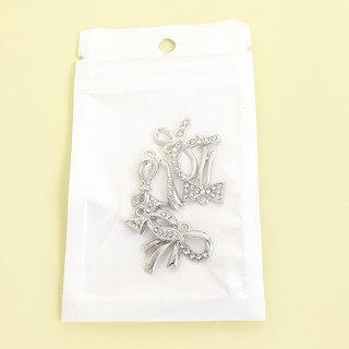 10 Chiếc ins Phong Cách Thanh Lịch / Dễ Thương / Ngọt Ngào Nơ Quyến Rũ Với Thạch Anh Sáng Bóng, Chuỗi Xương Đòn Thời Trang Vòng Cổ Bông Tai Vòng Tay DIY 5 Phong Cách Nơ Kết Cấu Kim Loại Mặt Dây Chuyền