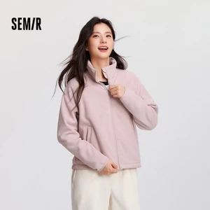 Áo khoác nữ Semir lông cừu dáng rộng, chống tĩnh điện, đa năng cho mùa đông