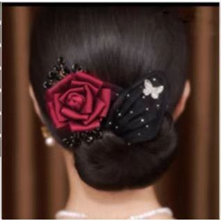 Hoa Hồng Lấp Lánh Bướm Tóc Bun Xoắn - Kẹp Tóc Thời Trang