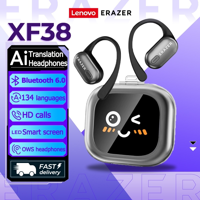 Lenovo ERAZER XF38 Al thông minh dịch thời gian thực Tai nghe không dây Bluetooth 5.4 Có màn hình LED Tai nghe doanh nhân có micrô | BigBuy360 - bigbuy360.vn