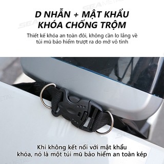 Túi đựng mũ bảo hiểm xe máy vải nylon chống thấm nước, dây rút, nắp bảo vệ, dùng cho full/nửa mũ