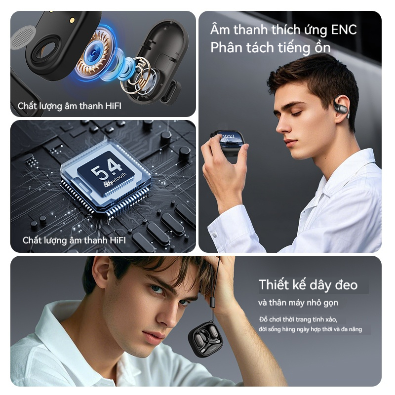 Lenovo ERAZER XF38 Al thông minh dịch thời gian thực Tai nghe không dây Bluetooth 5.4 Có màn hình LED Tai nghe doanh nhân có micrô | BigBuy360 - bigbuy360.vn