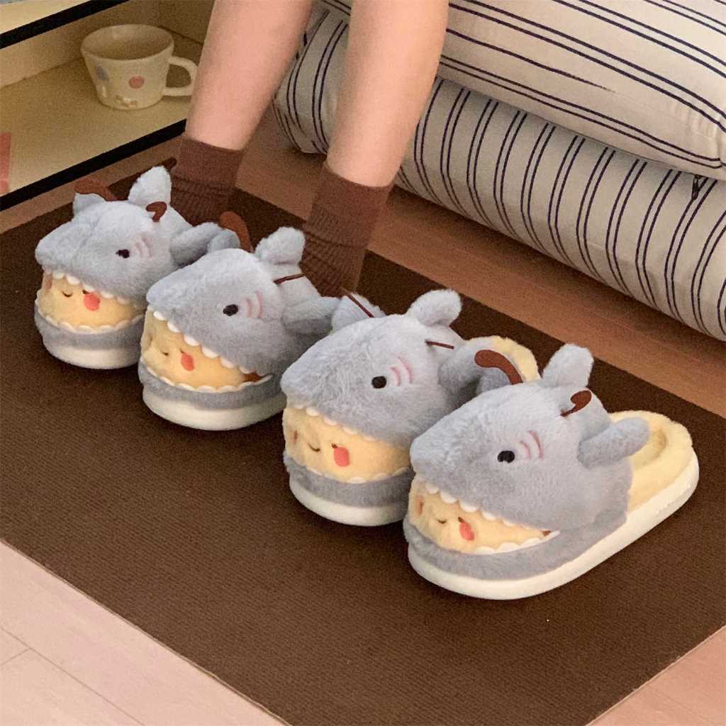 XIXITIAO Dép Cotton Dễ Thương Nam Nữ Cặp Đôi Mùa Đông Ấm Áp Trong Nhà