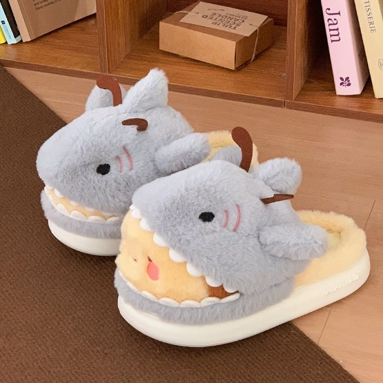 XIXITIAO Dép Cotton Dễ Thương Nam Nữ Cặp Đôi Mùa Đông Ấm Áp Trong Nhà