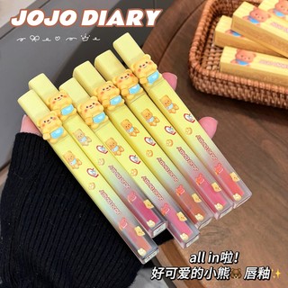 JOJO DIARY Son bóng môi hình gấu - Môi ngậm nước Nhẹ dưỡng ẩm tự nhiên Phong cách Hàn Quốc lâu trôi & chống dính Lip Glaze JJ-092