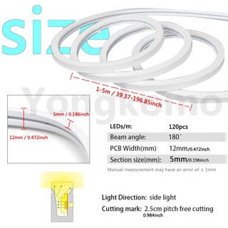 DC 12V Dải Led Lexible LED Dải Neon Cao Su Chống Thấm Nước Thanh Ánh Sáng Led Neon Ánh Sáng IP67 Dây Mềm