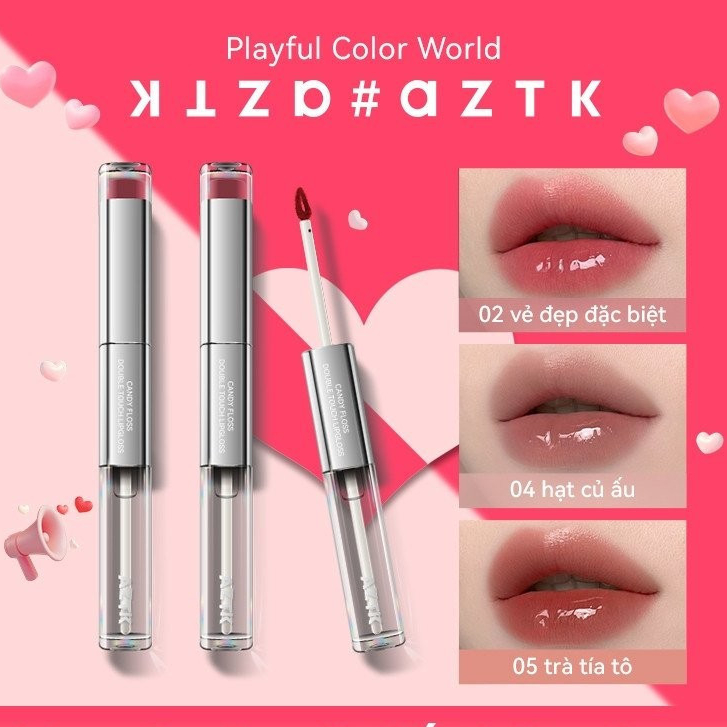 Aztk Double Ended Lip Gloss Hold Makeup Authentic1.7g + 1.7ml EQT2 Face ...