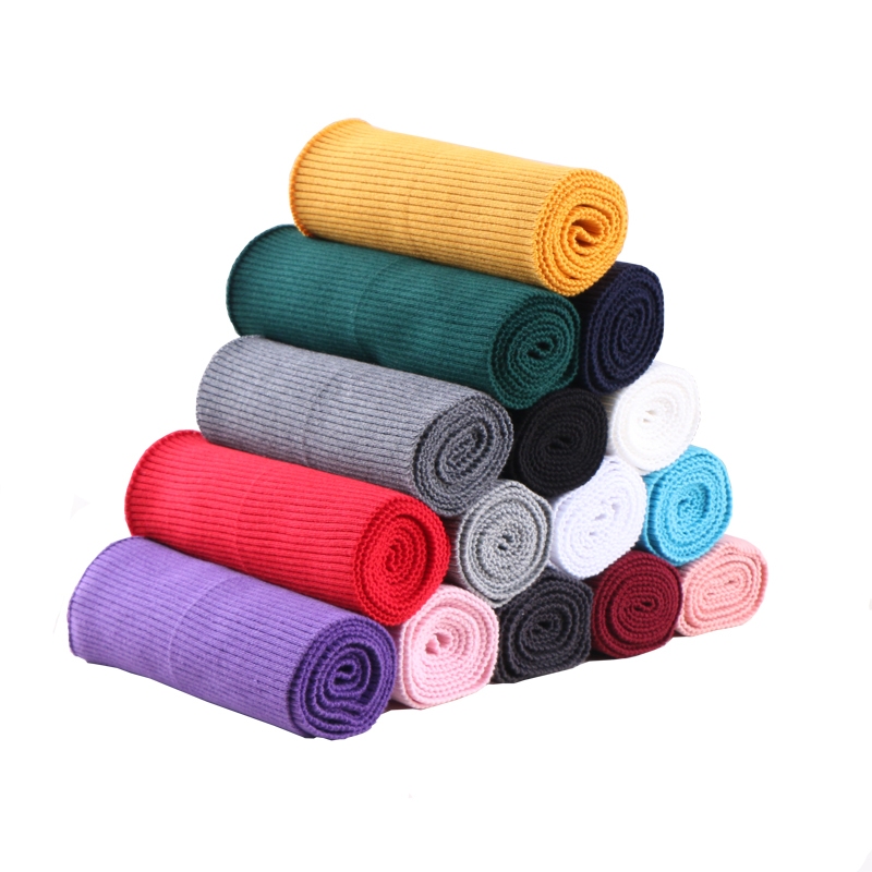 Dệt Kim Cotton Màu Trơn Co Giãn Gân Còng Vải Áo DIY Phụ Kiện Vải Rib Để Làm Còng 16X90cm / chiếc