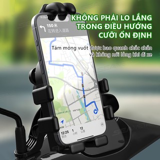 SEAMETALTAL Giá đỡ điện thoại xe máy GPS Tay cầm chống sốc và gương chiếu hậu Gắn túi khí Giảm xóc Giá đỡ điện thoại thông minh