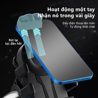 SEAMETALTAL Giá đỡ điện thoại xe máy GPS Tay cầm chống sốc và gương chiếu hậu Gắn túi khí Giảm xóc Giá đỡ điện thoại thông minh
