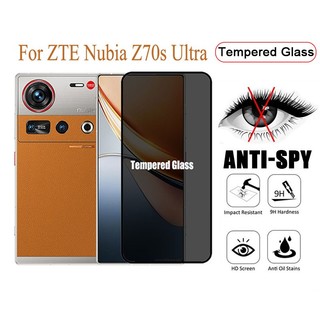 Dành Cho ZTE Nubia Z70S Ultra 5G Kính Cường Lực Riêng Tư Cho ZTE Nubia Z70 Z60 Z50 Ultra Z60S Z50S Pro 5G Bảo Vệ Màn Hình Chống Gián Điệp 3 Trong 1 Full Cover Có Bảo Vệ Camera + Phim Mặt Sau