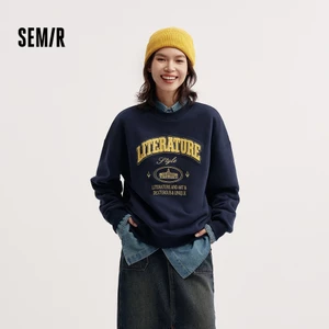 Semir Áo Khoác Nữ Mùa Đông, Kháng Khuẫn và Thêu Lông Cừu, Có Mũ Trùm Đầu