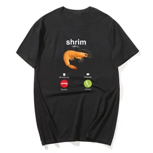 Áo thun nam tay ngắn ngộ nghĩnh với hình ảnh meme tôm, phù hợp dạo phố và có form slim vừa vặn.