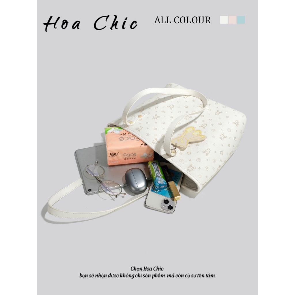 Túi Tote Nữ Dung Tích Lớn In Gấu Dễ Thương Túi Đeo Vai Thời Trang Phong Cách Hàn Quốc Bán Chạy