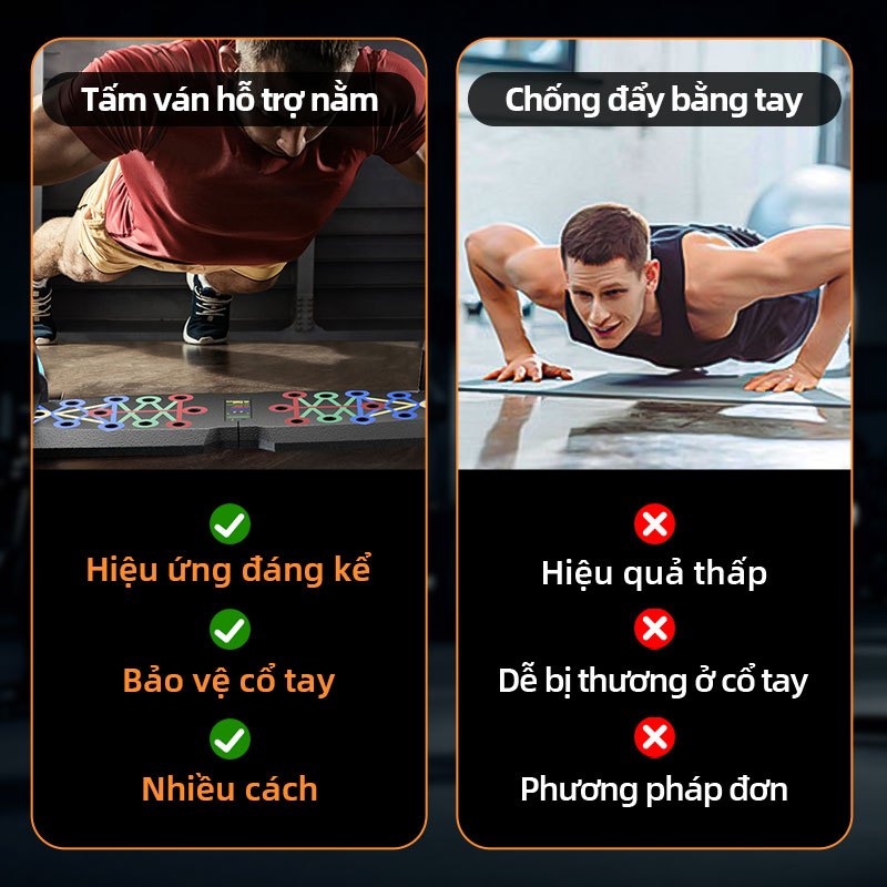 FUYOGI Push Up Board có thể gập lại, màn hình LCD đếm số lần tập - Thiết bị tập luyện tại nhà chuyên nghiệp