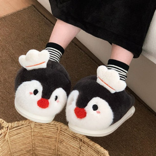 XIXITIAO Dép Cotton Giữ Ấm Nam Nữ Phong Cách Mới Cặp Đôi Mùa Đông Chim Cánh Cụt Dễ Thương Phòng Ngủ Nhà