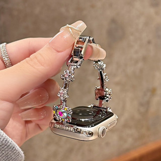 Dây đeo vòng tay mèo KT kim cương hoa cho iwatch Series Ultra / 11 / 10 / 9, 18 / 20 / 22mm dây đeo đồng hồ phổ thông, Thích hợp cho dây đeo xiaomi 8 / 9 【 Pro 】