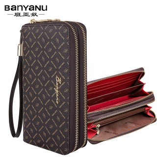 Thời Trang Mới Retro Ví Dài Nữ Ly Hợp Dung Tích Lớn Hai Lớp Dây Kéo