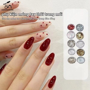 Lấp Lánh Trái Tim Ngôi Sao Móng Tay Lấp Lánh Lấp Lánh Trang Trí Móng Tay Pentagram Phụ Kiện Thiết Kế Móng Tay Nghệ Thuật DIY [vn]