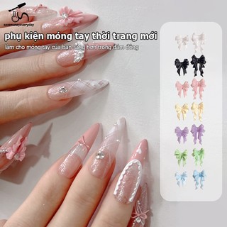 [savemoneyeveryday] 50 Phụ kiện nghệ thuật làm móng tay nơ gợn sóng dài 2 kích cỡ Nơ ruy băng đầy màu sắc 3D Nhựa Móng tay quyến rũ Trang trí móng tay Nhật Bản Phụ tùng dễ thương Ruy băng [vn]