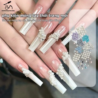 [savemoneyeveryday] 12 Lưới / Hộp Tròn Ngọc Trai Nhiều Màu Sắc Hạt Móng Tay Quyến Rũ Móng Tay Hạt Trứng Cá muối Trang Sức Móng Tay Nửa Tròn Ngọc Trai Đá Quý DIY Trang Trí Móng Tay Nghệ Thuật [vn]
