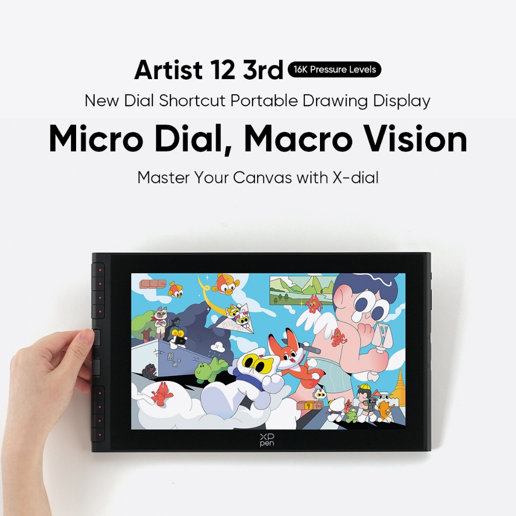 Bảng vẽ điện tử XPPen Artist 12 3rd Màn hình bút With Micro X-Dial & X4 16k không dùng pin Pen | BigBuy360 - bigbuy360.vn
