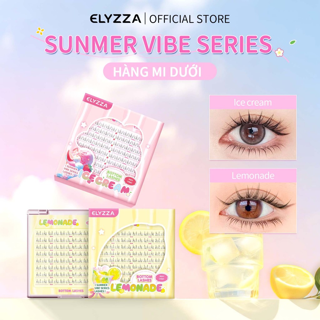 Mi Dưới Summer Vibe ELYZZA Lông Mi Tự Nhiên, 5-6mm Mi Giả Tách Sợi, Mi Cụm Dễ Dán, Mi Sợi Có Thể Sử Dụng Được Nhiều Lần