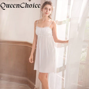 Phụ Nữ Gợi Cảm Sling Váy Ngủ Nữ Váy Ngủ Trắng Vintage Công Chúa Váy Ngủ