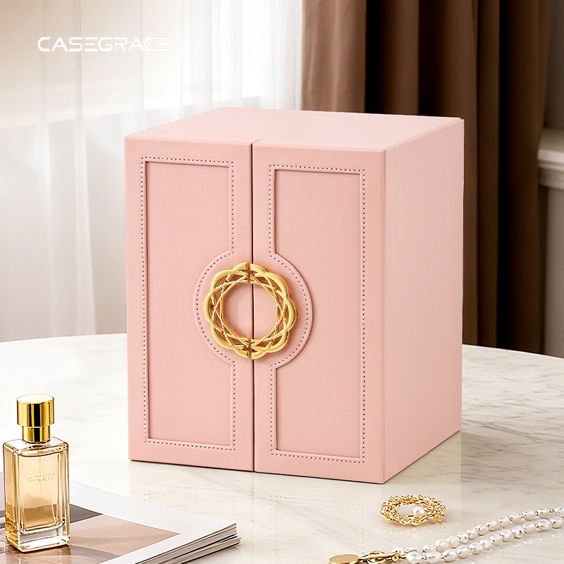 CASEGRACE Hộp Bảo Quản Trang Sức Lớn Sắp Xếp 5 Lớp Ngăn Kéo Hộp Có Thể Tháo Rời Cho Tóc Phụ Kiện Nhẫn