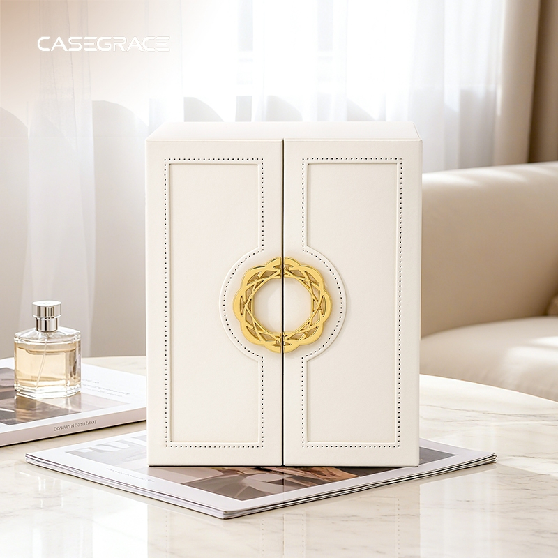 CASEGRACE Hộp Bảo Quản Trang Sức Lớn Sắp Xếp 5 Lớp Ngăn Kéo Hộp Có Thể Tháo Rời Cho Tóc Phụ Kiện Nhẫn