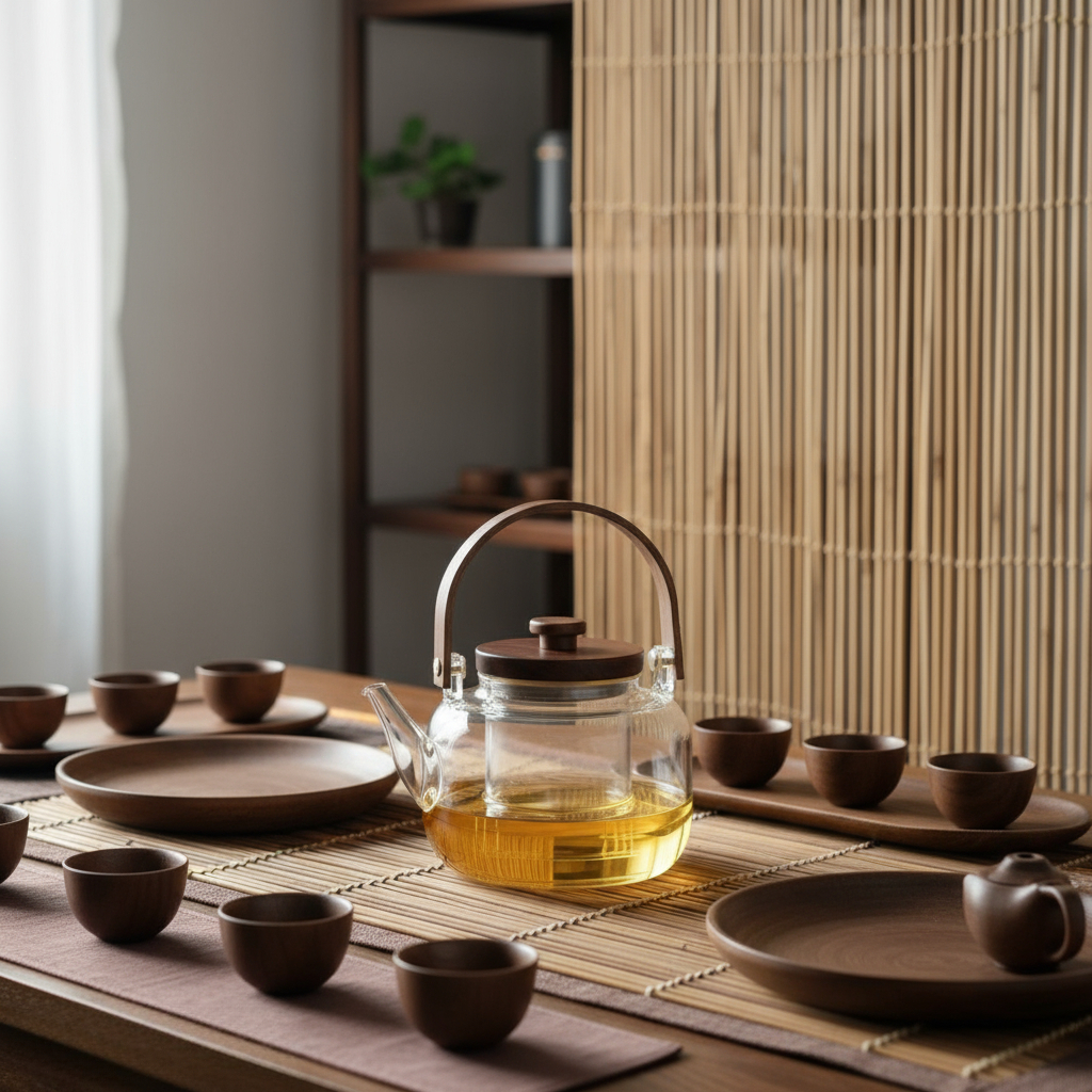 1000Ml Dày Ấm Trà Thủy Tinh Chịu Nhiệt Dung Tích Lớn Bếp Gốm Điện Sưởi Ấm Hoa Ấm Trà Tách Nước Trà Bộ Trà