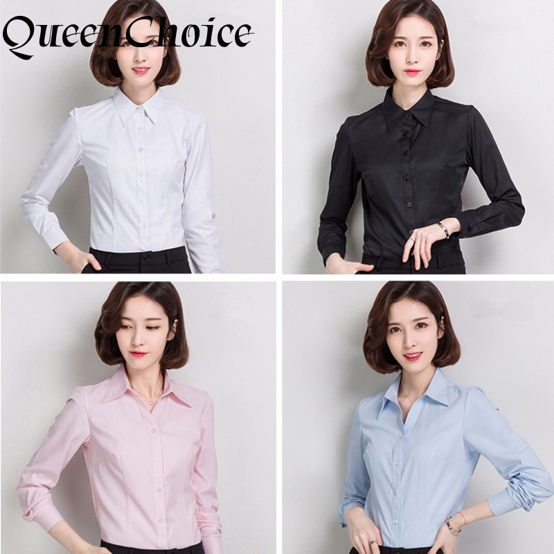 Áo Sơ Mi Nữ Tay Dài Công Sở Nữ OL Áo Sơ Mi Nữ Trắng Áo Văn Phòng