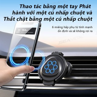 Giá đỡ cốc ô tô SEAMETAL gập lại, giá đựng đồ uống tự động, từ tính mạnh, xoay 360°, gắn cửa gió