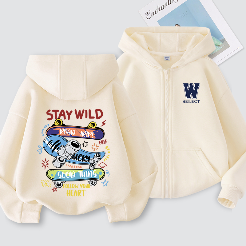 W.G.Q Áo Hoodie bé trai , mùa xuân thu giản dị thoải mái với in ván trượt, thích hợp cho trường học và thể thao ngoài trời