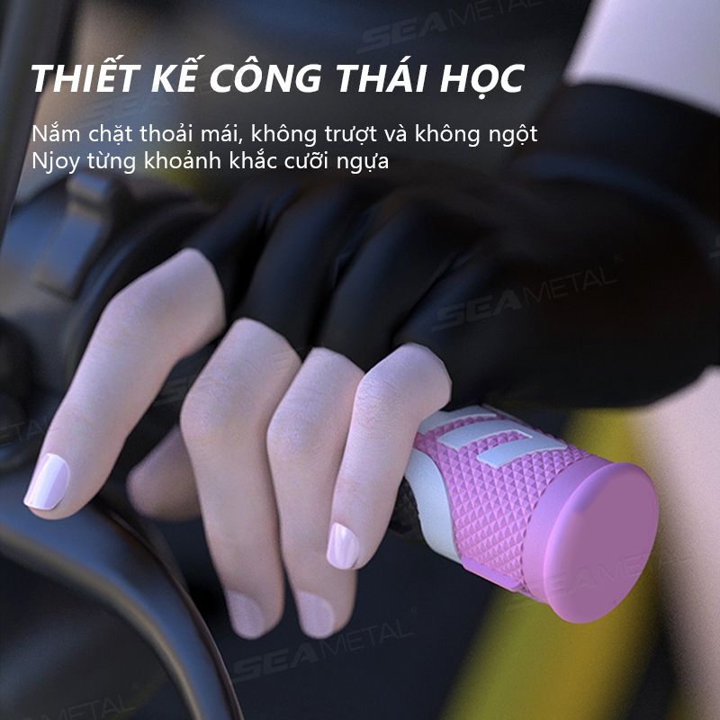 SEAMETAL Tay Lái Xe Máy Đường Bộ Thanh Bao Cao Su Chống Trơn Trượt Chống Trầy Xước Bảo Vệ Chống Rung Bền Tay Lái Có