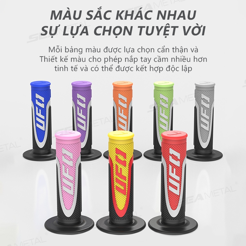 SEAMETAL Tay Lái Xe Máy Đường Bộ Thanh Bao Cao Su Chống Trơn Trượt Chống Trầy Xước Bảo Vệ Chống Rung Bền Tay Lái Có