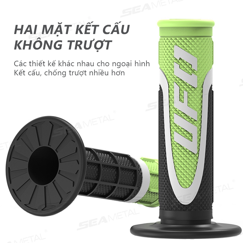 SEAMETAL Tay Lái Xe Máy Đường Bộ Thanh Bao Cao Su Chống Trơn Trượt Chống Trầy Xước Bảo Vệ Chống Rung Bền Tay Lái Có