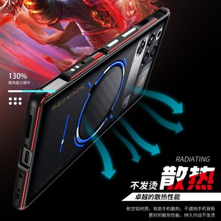 Khung cản kim loại nhôm Vỏ điện thoại cho ZTE Nubia Red Magic 11 Pro Plus Vỏ bảo vệ chống sốc siêu mỏng Vỏ màu đen