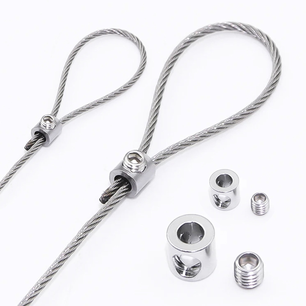 Nhiệm vụ nặng nề có thể điều chỉnh 1,5-2mm PVC dây thép dây đeo cáp Bộ cố định phù hợp để treo tranh cây cảnh đu quay DIY camera cắm trại
