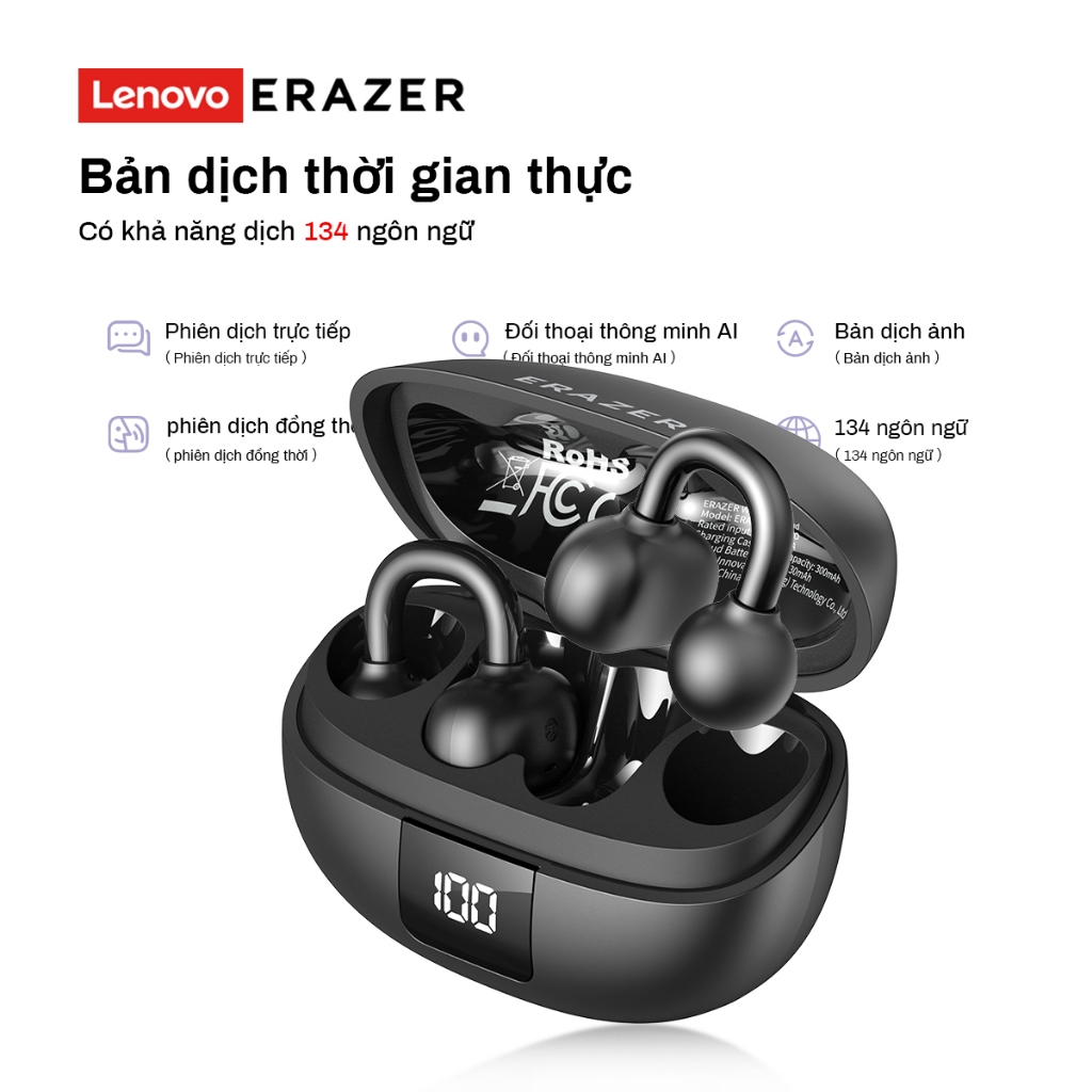 Lenovo Erazer XT67PRO Tai nghe dịch thuật AI Hỗ trợ 134 ngôn ngữ