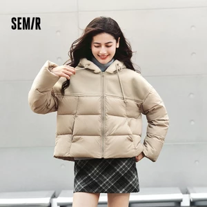 Semir Áo Khoác Cotton Retro Mùa Đông 2025, Lông Cừu Lót và Có Mũ Trùm Đầu