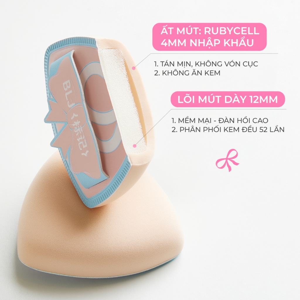 Combo Cọ Mút Tán Kem Nền BLJ Bộ Cọ Trang Điểm Cá Nhân 1+1 Mềm Mại Tán Nền
